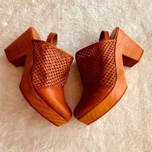 Free People Leather Mesh Clogs